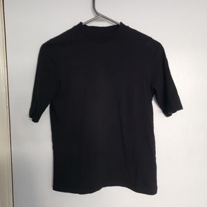 OAK + FORT Mockneck T-shirt - size S, black